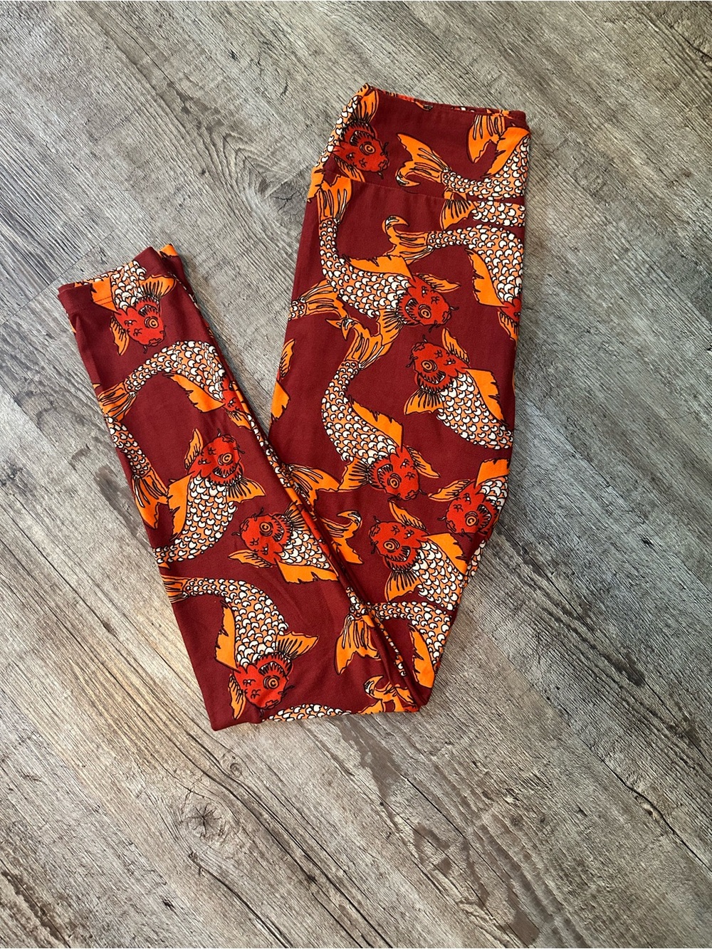 NWOT LuLaRoe OS Leggings Koi Fish Goldfish Red Orange Rare HTF Unicorn